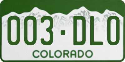CO license plate 003DLO