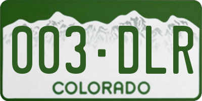 CO license plate 003DLR