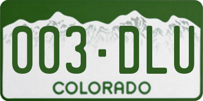 CO license plate 003DLU