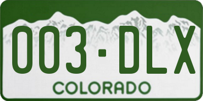 CO license plate 003DLX