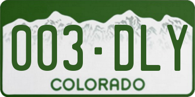 CO license plate 003DLY