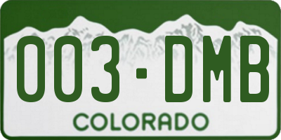 CO license plate 003DMB