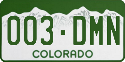 CO license plate 003DMN