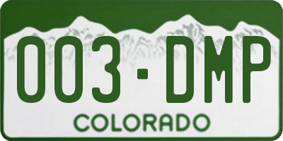 CO license plate 003DMP