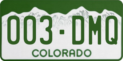 CO license plate 003DMQ