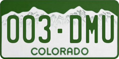 CO license plate 003DMU