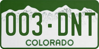 CO license plate 003DNT