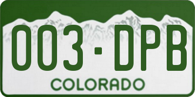 CO license plate 003DPB