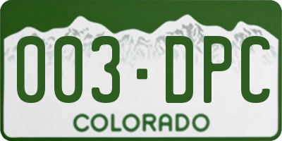 CO license plate 003DPC