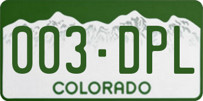 CO license plate 003DPL