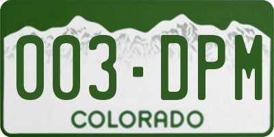 CO license plate 003DPM