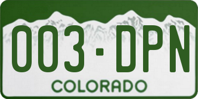 CO license plate 003DPN