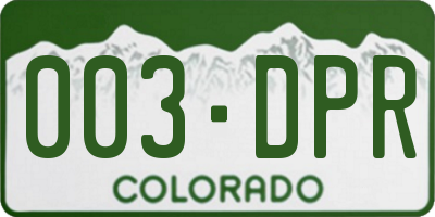 CO license plate 003DPR