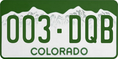 CO license plate 003DQB