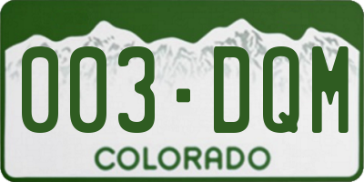 CO license plate 003DQM