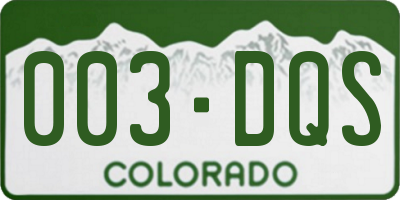 CO license plate 003DQS