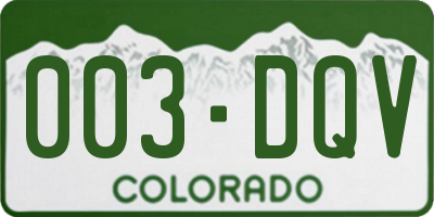 CO license plate 003DQV