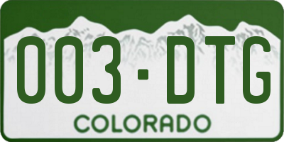 CO license plate 003DTG