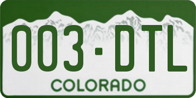 CO license plate 003DTL