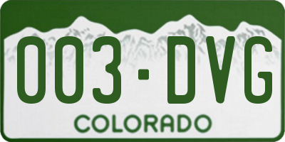 CO license plate 003DVG
