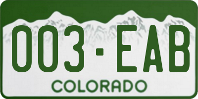 CO license plate 003EAB