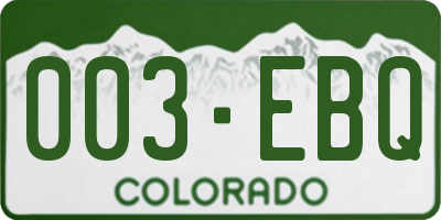 CO license plate 003EBQ