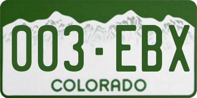 CO license plate 003EBX