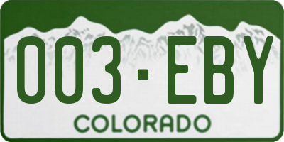 CO license plate 003EBY