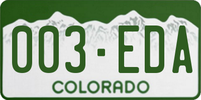 CO license plate 003EDA
