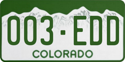 CO license plate 003EDD