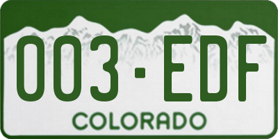 CO license plate 003EDF