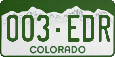 CO license plate 003EDR