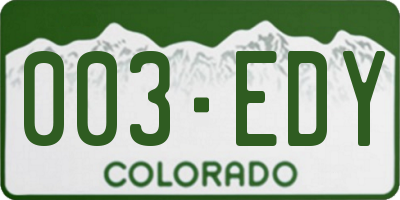CO license plate 003EDY