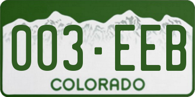 CO license plate 003EEB