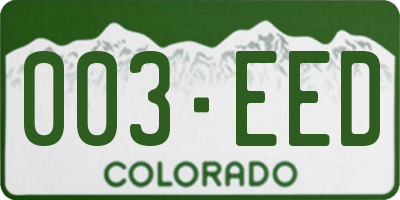 CO license plate 003EED