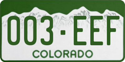 CO license plate 003EEF