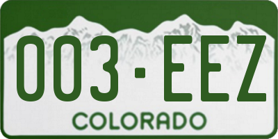 CO license plate 003EEZ
