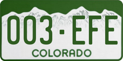 CO license plate 003EFE