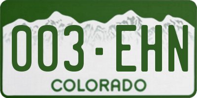 CO license plate 003EHN