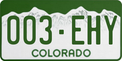 CO license plate 003EHY