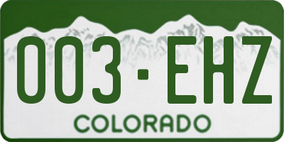 CO license plate 003EHZ