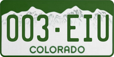 CO license plate 003EIU