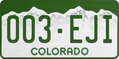 CO license plate 003EJI