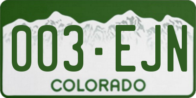 CO license plate 003EJN