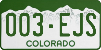 CO license plate 003EJS