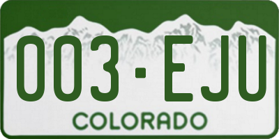 CO license plate 003EJU