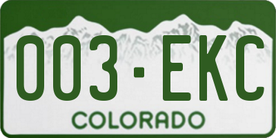 CO license plate 003EKC