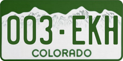 CO license plate 003EKH
