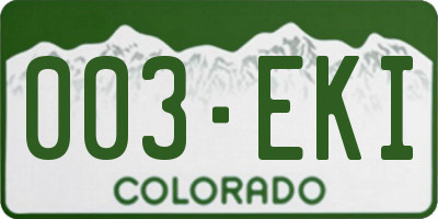 CO license plate 003EKI