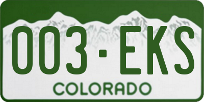 CO license plate 003EKS